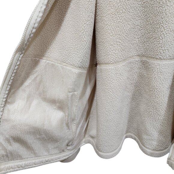 Lauren Ralph Lauren Womens Size L Full Zip Fleece Jacket Sweatshirt Ivory - Picture 11 of 14